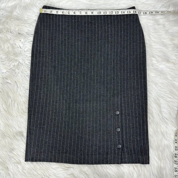 Tommy Hilfiger Women's Gray Striped Minimalist Pencil Career Skirt Size 6/W32 - Picture 8 of 10